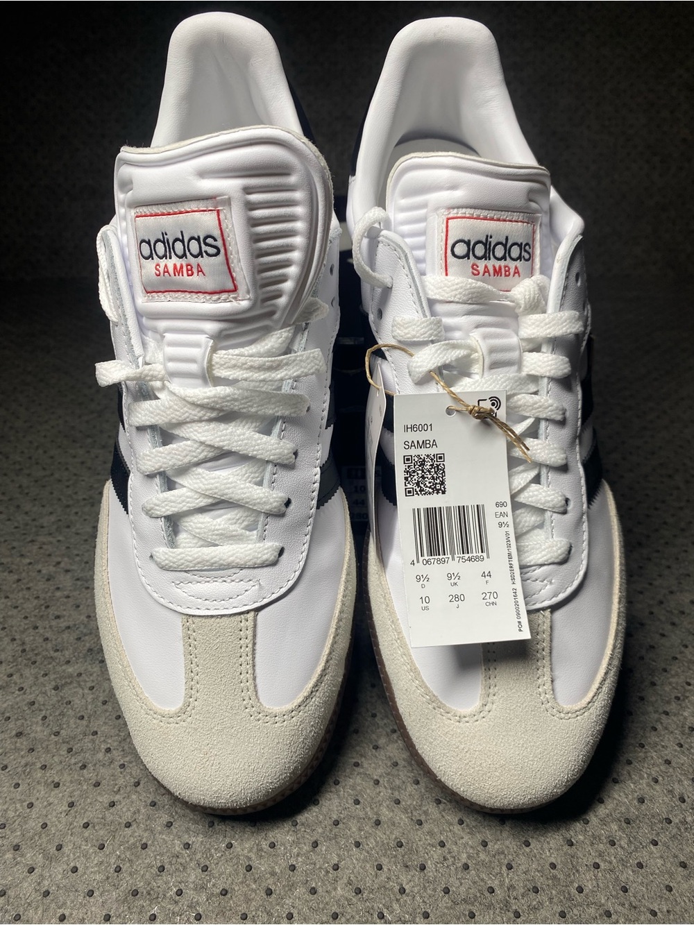 Adidas Samba IH6001 sneakers men’s Size 10 white/black stripes RETRO Unisex NWT